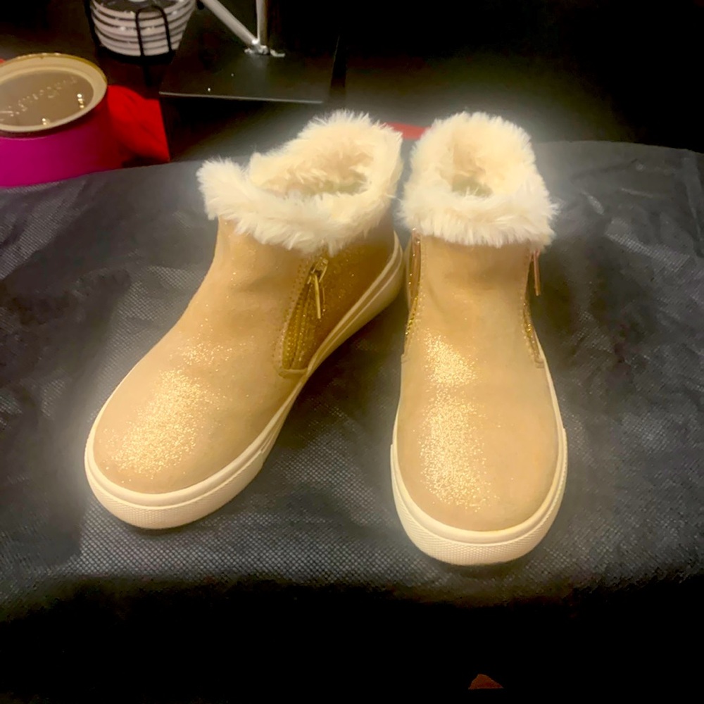 Gold ankle boots